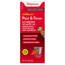 Walgreens Children S Pain Fever Acetaminophen Oral Suspension 160 Mg Strawberry Walgreens