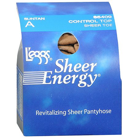 L'eggs Sheer Energy Control Top Sheer Toe Pantyhose A Suntan