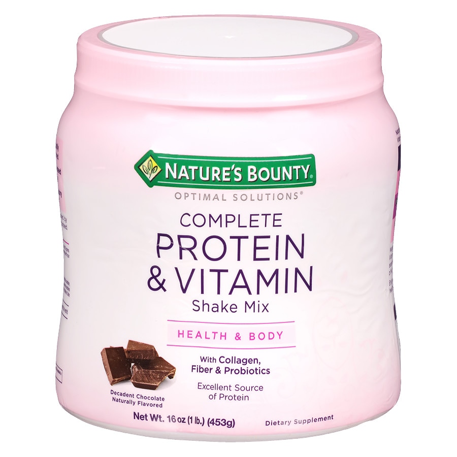  Nature's Bounty Optimal Solutions Complete Protein & Vitamin Shake Mix Decadent Chocolate 