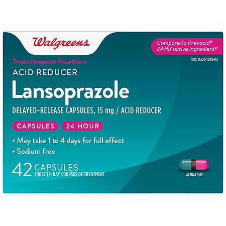 Walgreens Lansoprazole 15 mg Acid Reducer Capsules - 42.0 ea
