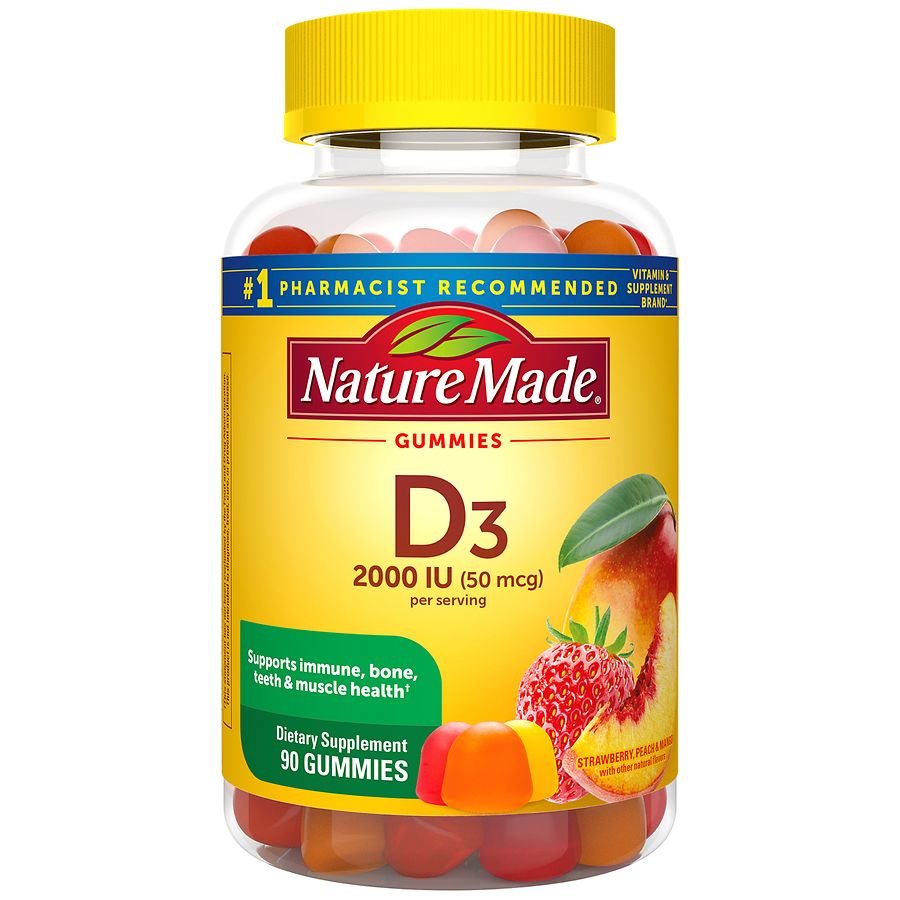 Nature Made Vitamin D3 Adult Gummies Strawberry, Peach & Mango Walgreens