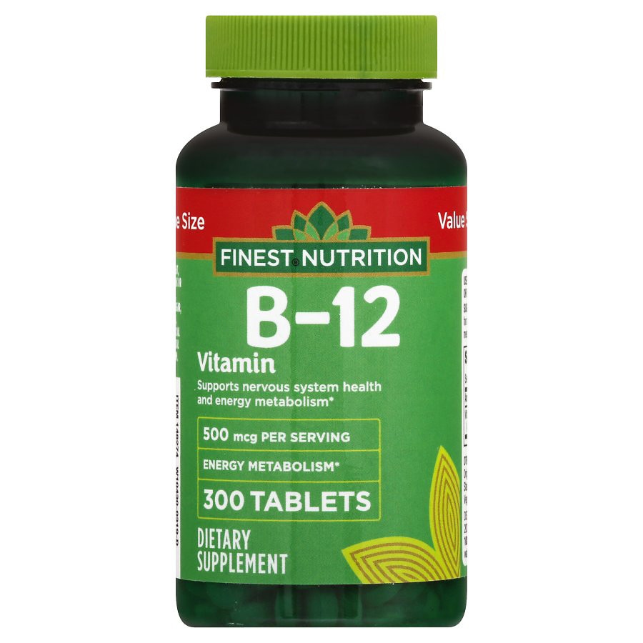  Finest Nutrition B-12 Vitamin 500 mcg Dietary Supplement Tablets 