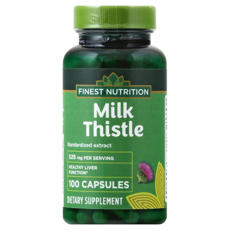 Finest Nutrition Milk Thistle 525 mg Dietary Supplement Capsules