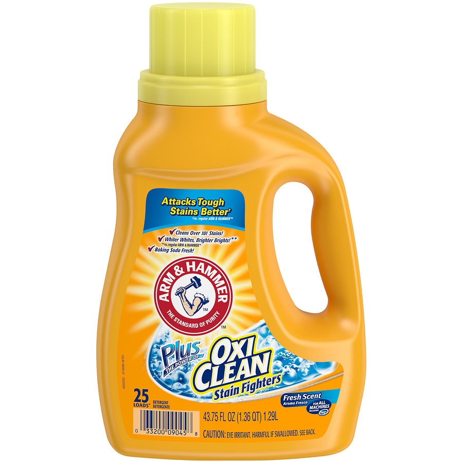 Arm & Hammer Plus the Power of Oxi Clean Stain Fighters Concentrated Laundry Detergent Liquid Fresh