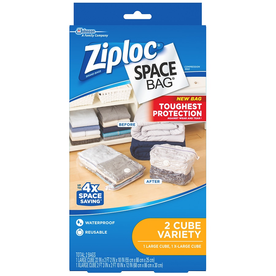 Ziploc Space Bag 2 Cube Variety Pack Large & XLarge