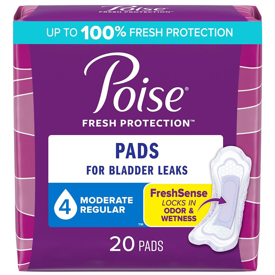 Poise Postpartum Incontinence Pads, Moderate Absorbency, Regular Length Regular Length