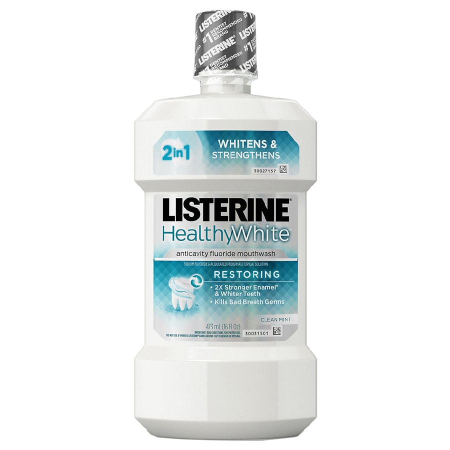 Listerine Healthy White Restoring Fluoride Mouthwash Mint