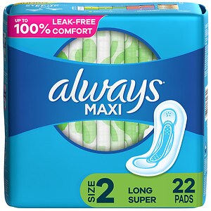 Always Maxi Pads without Wings Unscented,Long Super