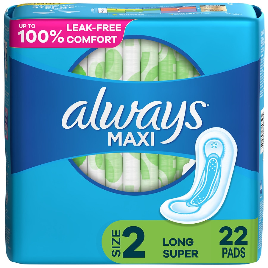 Always Maxi Super Pads Without Wings Unscented Unscented, 2 | Walgreens