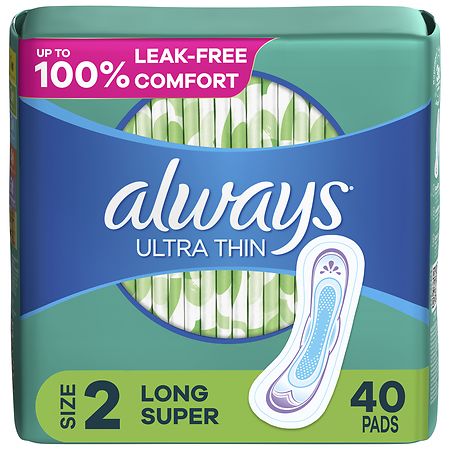 Always Ultra Thin, Super Pads Without Wings, Unscented Unscented, Size 2 - 40 ea