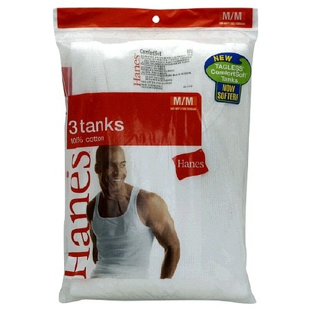  Hanes Tanks Medium White 