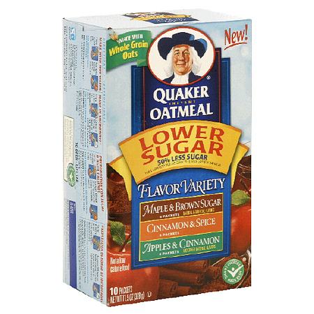  Quaker Oats Instant Oatmeal Lower Sugar Flavor Variety 