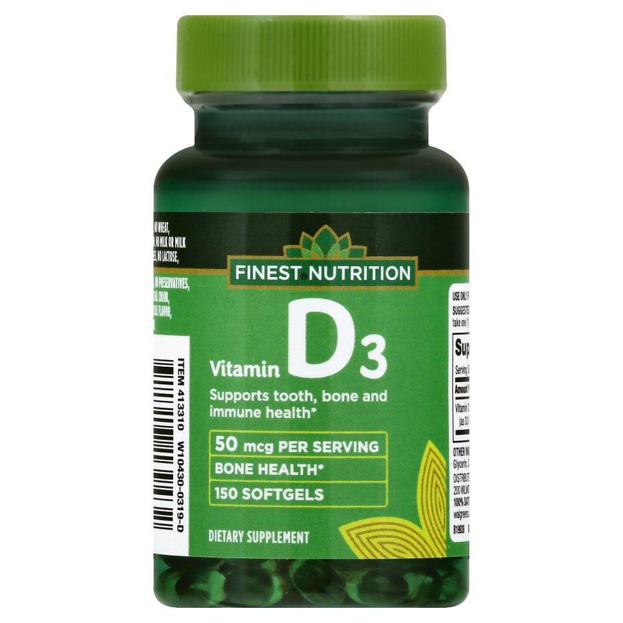 Finest Nutrition Vitamin D3 2000iu Softgels