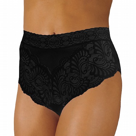 Wearever Reusable Women's Lovely Lace Trim Incontinence Panty Large Black