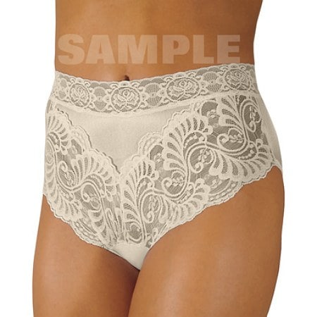 Wearever Reusable Women's Lovely Lace Trim Incontinence Panty Medium Ivory
