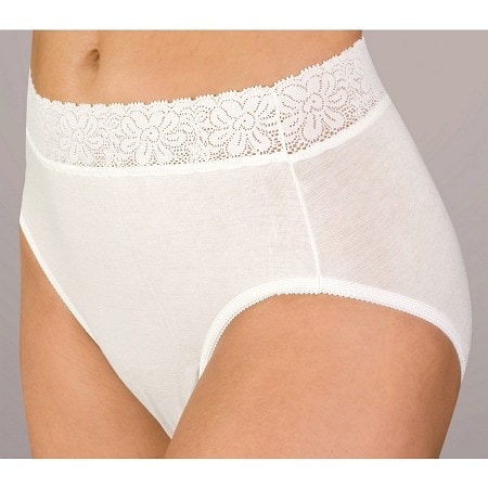 Wearever Reusable Women's Lace Cotton Incontinence Panty XXL White