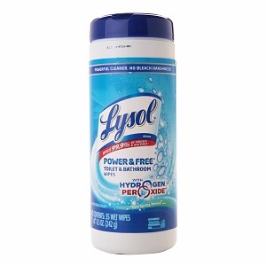 Lysol Power & Free Toilet & Bathroom Wipes Cool Spring Breeze