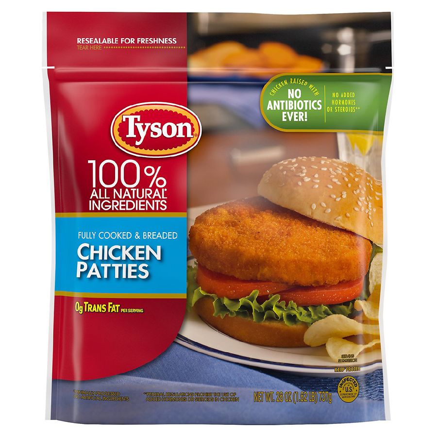 Tyson Chicken Patties, Fully Cooked & Breaded