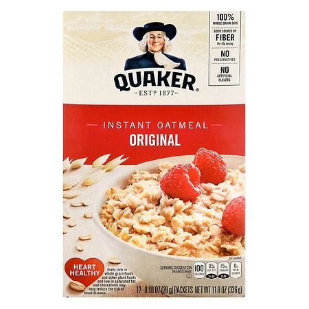 Quaker Original Instant Oatmeal (12 - 0.98 Ounce) 11.8 Ounces 12 Count Paper Packets