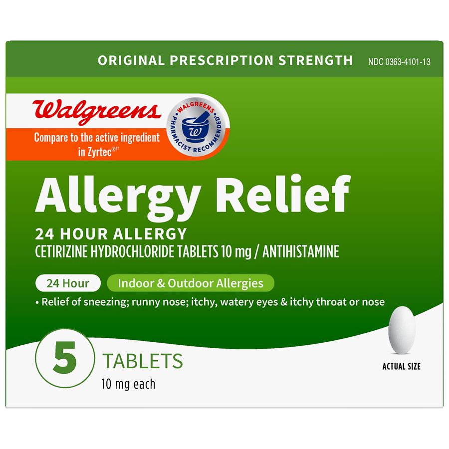 Walgreens WalZyr 24 Hour Allergy 10mg Tablets Walgreens