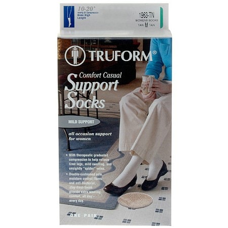 Truform Women's Comfort Casual Mild (8-15 mm) Support Socks Large ...