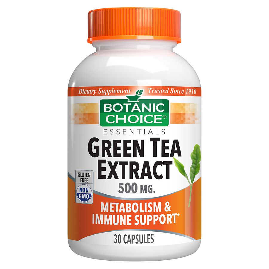 Botanic Choice Green Tea Extract 500 mg Herbal Supplement Capsules