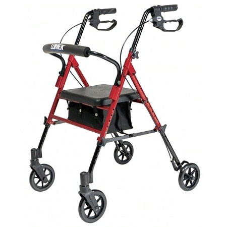 Lumex Set N Go Adjustable Height Rollator Red