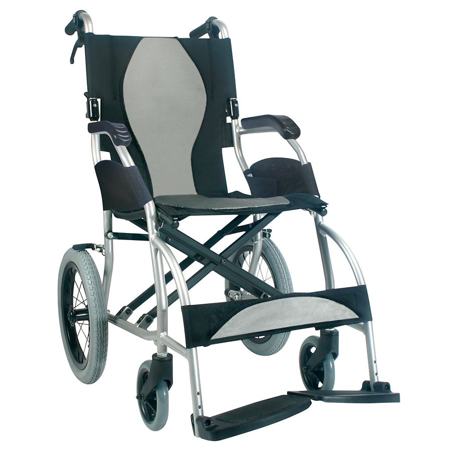 Karman 18 Inch Aluminum Lightweight Transport Chair Silver Walgreens