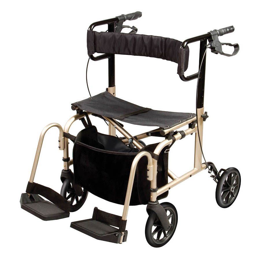 carex rollator transport chair