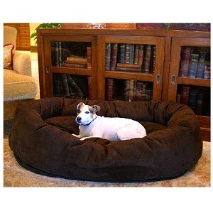 Majestic Pet Products Bagel Dog Pet Bed 40 inch Chocolate