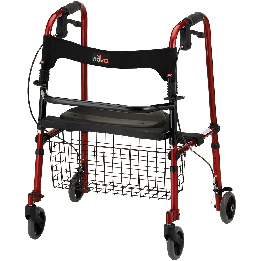  Nova Cruiser De-Light Folding Rolling Walker Red 