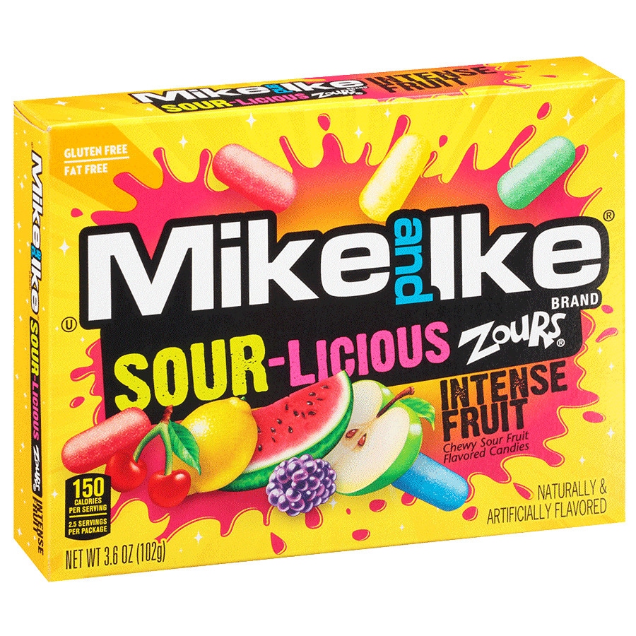 Mike and Ike Zours Chewy Sour Candies Intense Fruit | Walgreens