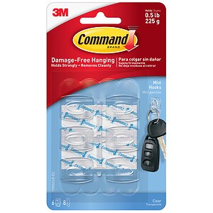 Command General Purpose Mini Hooks Clear