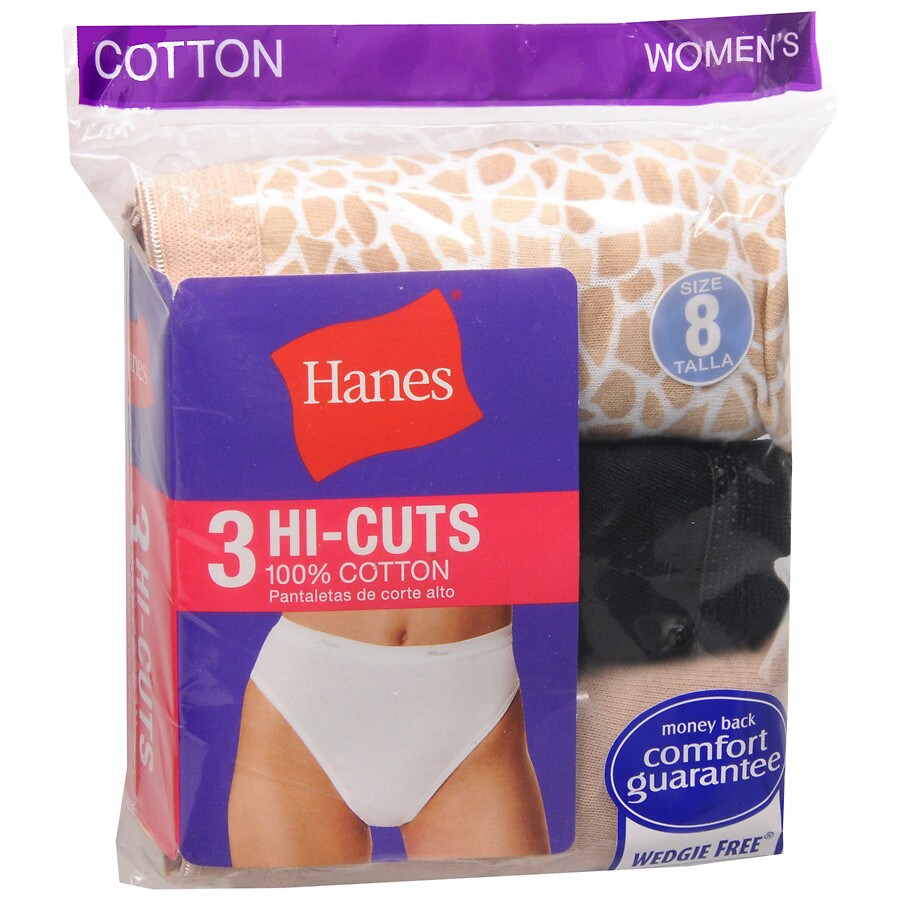  Hanes Women's Cotton Hi-Cuts 