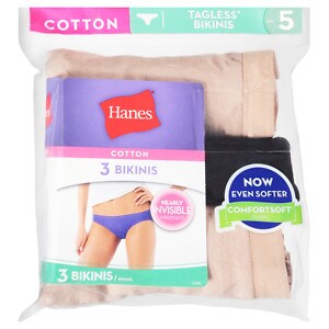 Hanes Women's Cotton Bikinis Size 5