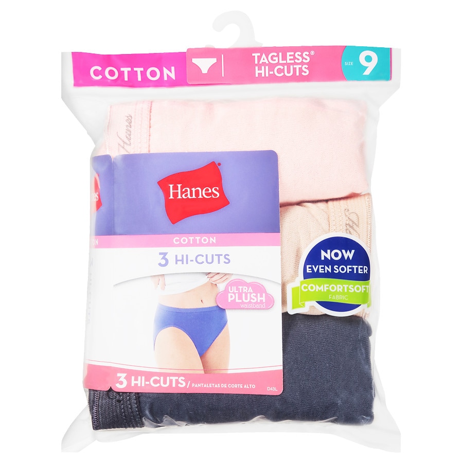  Hanes Women's Cotton Hi-Cuts Assorted Colors, Assorted Colors 