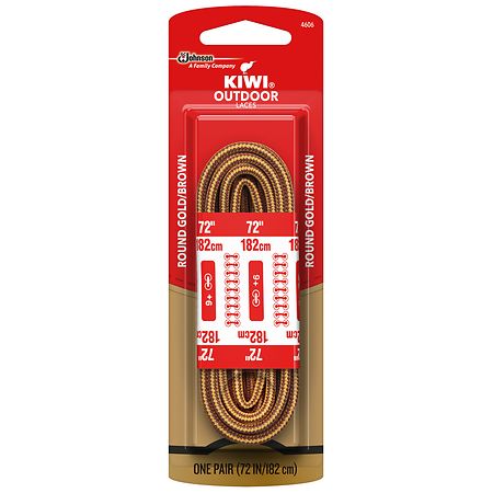 Lot of 3 Kiwi Outdoor Leather Shoe Laces Tan 72 Inches 183 cm 9 Eyelets 7003