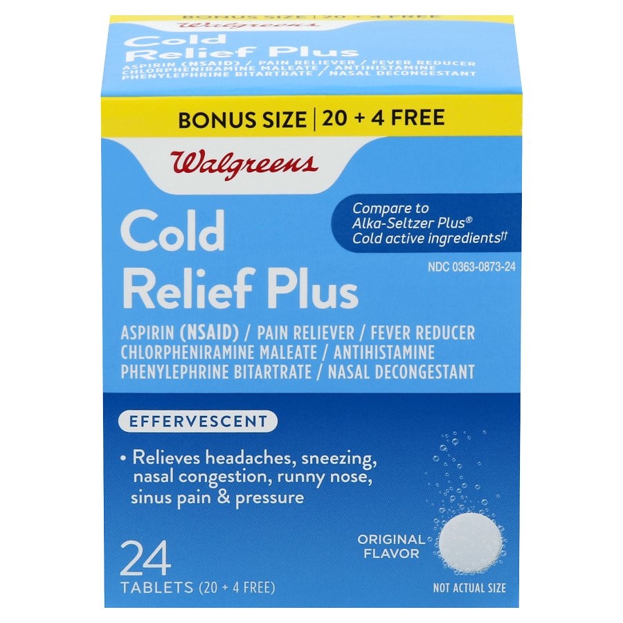 Walgreens Effervescent Cold Relief Plus Tablets Original Flavor | Walgreens