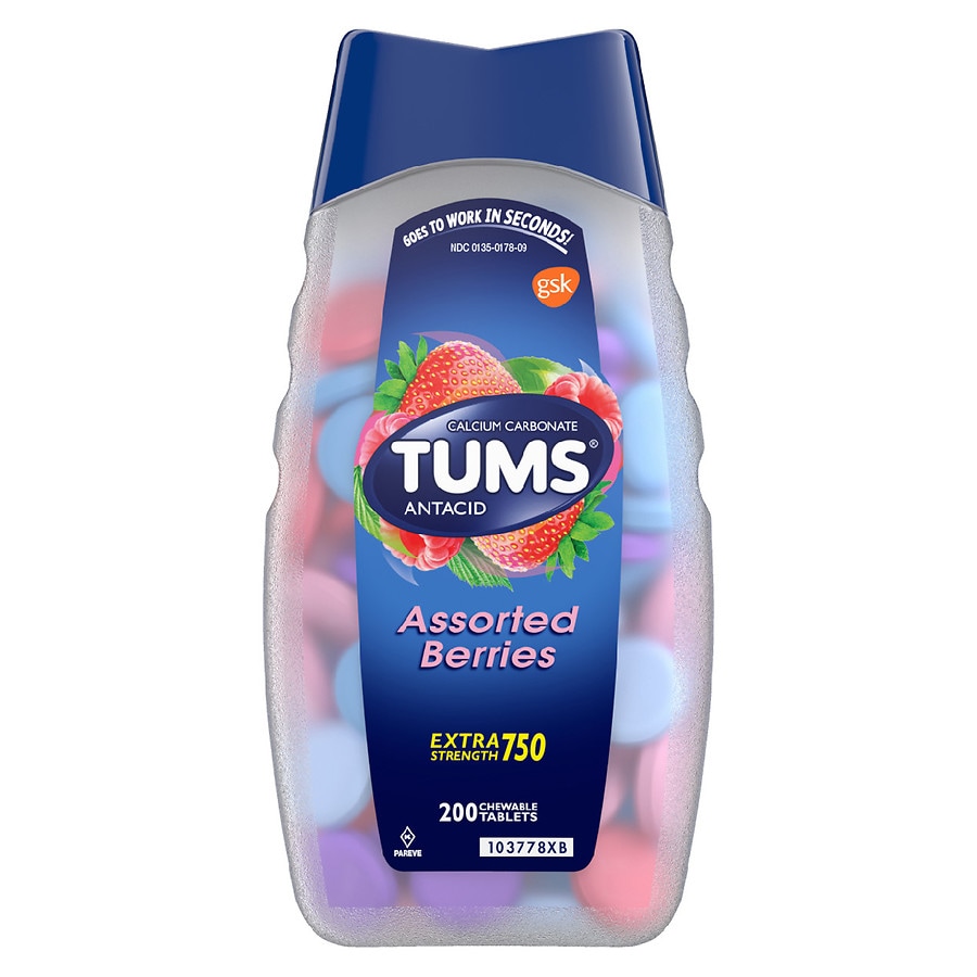  Tums Antacid Chewable Tablets For Heartburn Relief Assorted Berries 