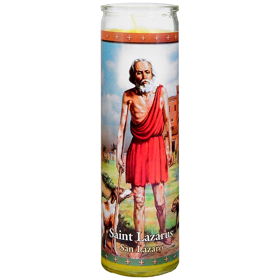 St. Jude Saint Lazarus Prayer Candle 8.25 inch