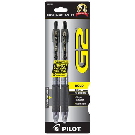 G2 Premium Retractable Gel Ink Rolling Ball Pens Black Ink