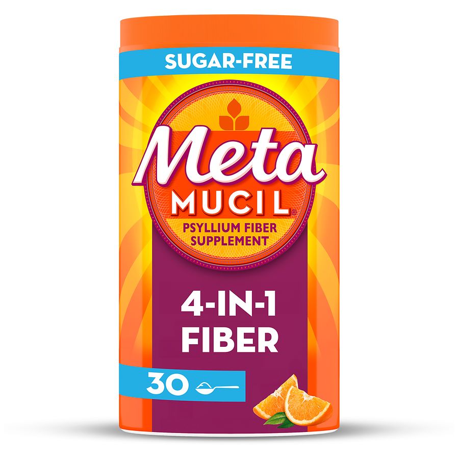 Metamucil Multi Health Psyllium Fiber Supplement Sugar Free Powder Orange Smooth Walgreens