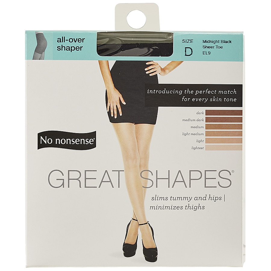 No Nonsense Great Shapes AllOver Shaper Sheer Toe Body Shaping