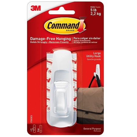 Command Hook Adhesive Strips Large White