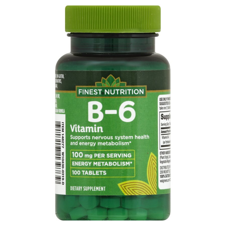  Finest Nutrition B-6 Vitamin 100 mg Dietary Supplement Tablets 