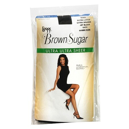 L'eggs Brown Sugar Control Top Sandalfoot Ultra Ultra Sheer Pantyhose Q Jet Black