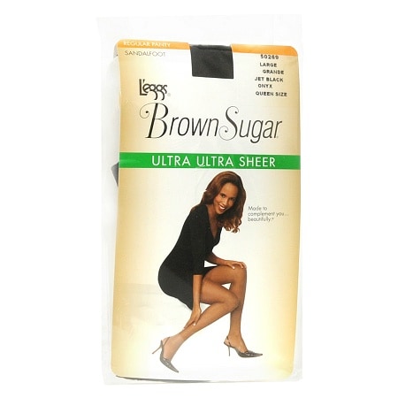 L'eggs Brown Sugar Regular Panty Sandalfoot Ultra Ultra Sheer Pantyhose Q Jet Black