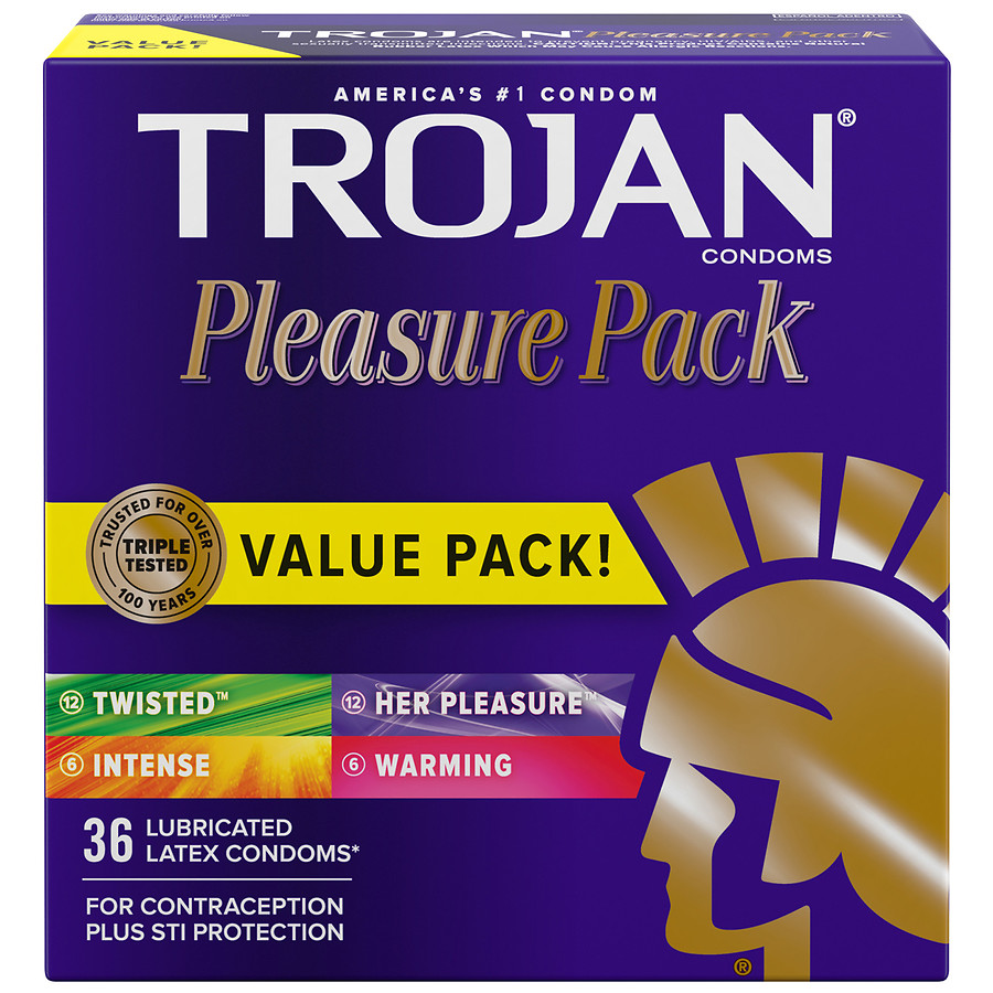 Trojan Pleasure Variety Pack Lubricated Condoms Walgreens