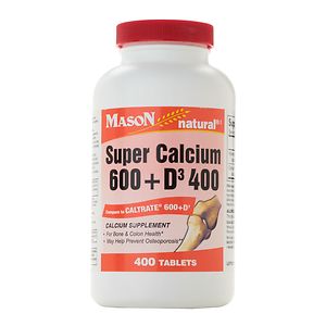 Mason Natural Super Calcium 600 + D3 400, Tablets
