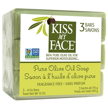 Kiss My Face Olive Oil Bar Soap Pure Olive Oil, Fragrance Free